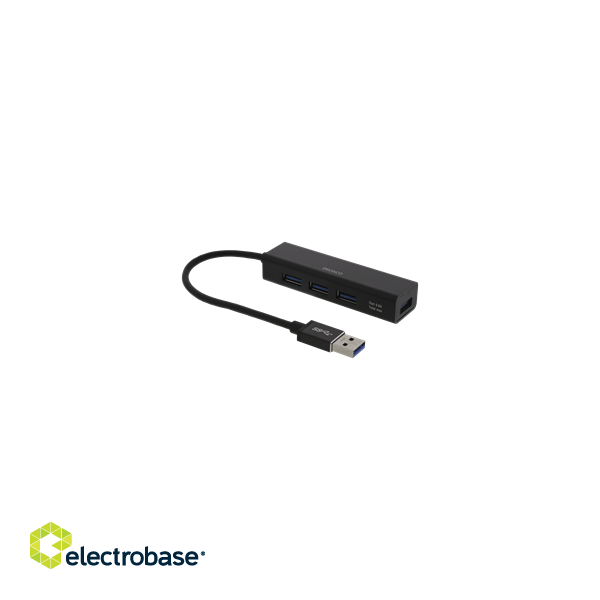 USB Mini Hub DELTACO with four USB-A ports, USB 3.1 Gen 1, black / UH-487 image 1