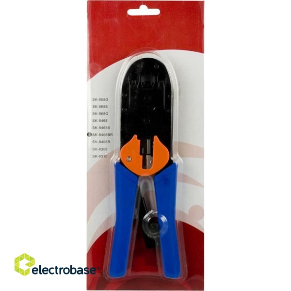Modular tool for 4/6/8 pin with cutter / stripper, metal / plastic DELTACOIMP blue / black / orange / VK-16 image 1