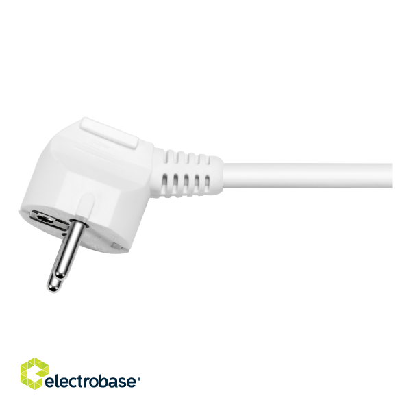 Branch socket DELTACO with 3xCEE 7/4 socket , 1xCEE 7/7 connection, 3m cable, white / GT-0301 image 2