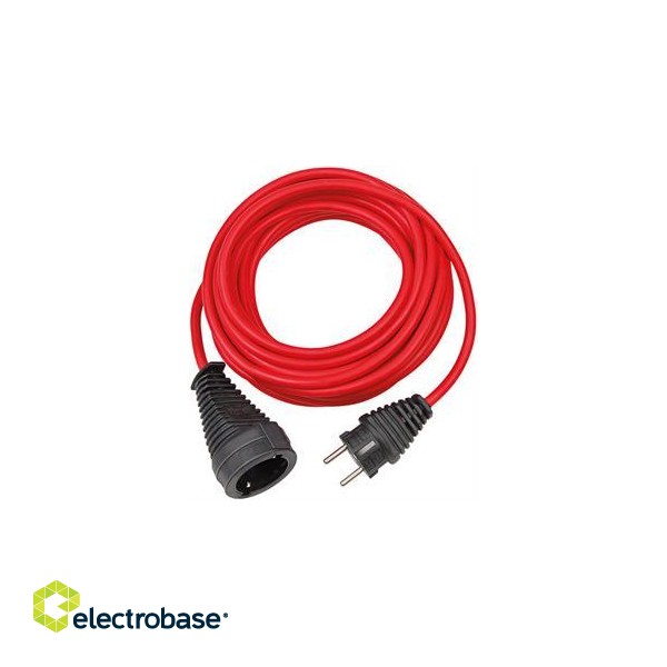 Brennenstuhl earthed extension cable straight CEE 7/7 to straight CEE 7/4 (Schuko), 10m , red 1167460 / DEL-118L