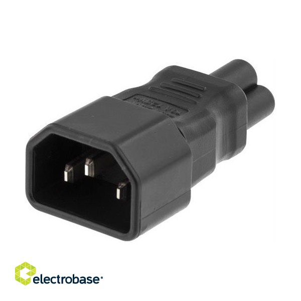 DELTACO Power Adapter, IEC 60320 C14 to IEC 60320 C5, 250V / 2.5A, black DEL-1011 image 2