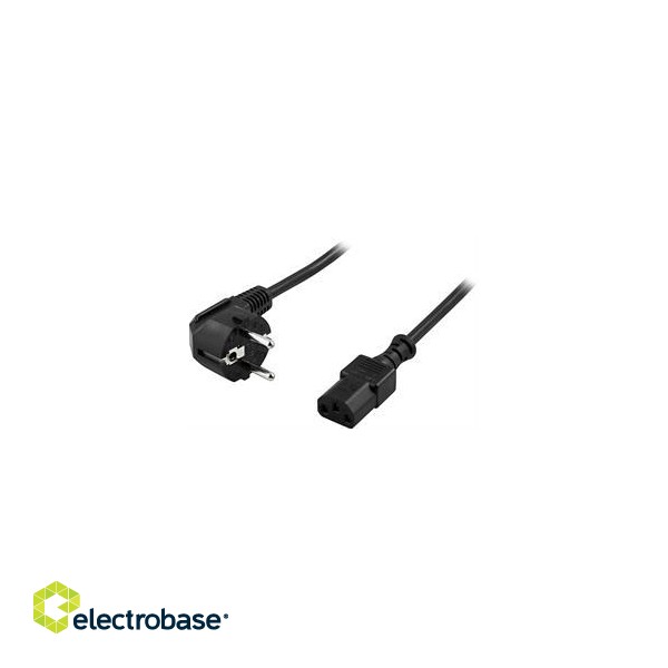 Cable DELTACO angled CEE 7/7 to straight IEC 60320 C13, 7m  /  DEL-111C image 2