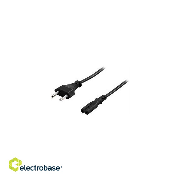 Cable DELTACO CEE 7/16 to IEC 60320 C7 , 250V / 2.5A, 10m, black / DEL-109AP image 2