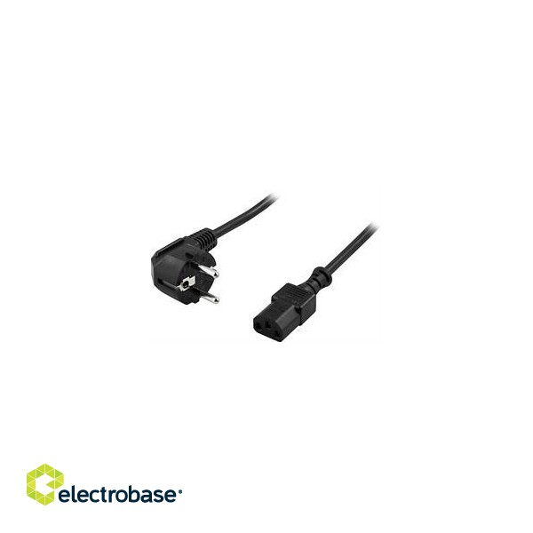 DELTACO cable angled CEE 7/7 to straight IEC 60320 C13, 5m / DEL-111 image 2