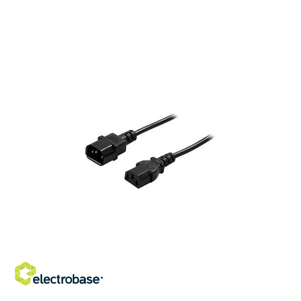 DELTACO  kabelis, IEC 60320 C14 to - IEC 60320 C13, max 250V / 10A, 5m , juodas DEL-113B