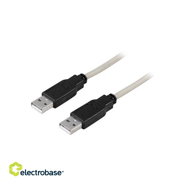 Cable DELTACO USB 2.0 "A-A", 2.0m, white-black / USB2-8 image 1