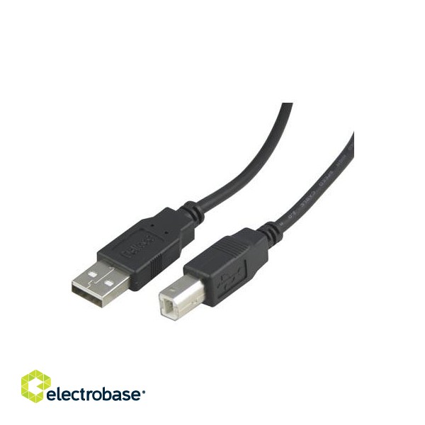 Cable DELTACO USB 2.0 "A-B", 2.0m, black / USB-218S