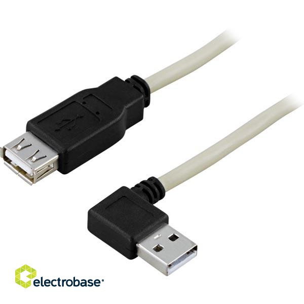 Cable DELTACO USB 2.0 extender, angled, 0.2m / USB2-102A image 1