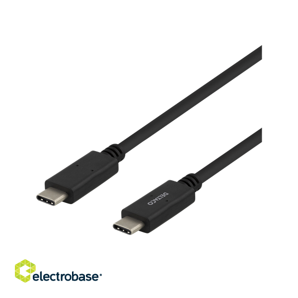DELTACO USB 2.0 USB-C to USB-C cable, 2m, USB-IF certified, 480 Mbit / s, black USBC-2002M image 2