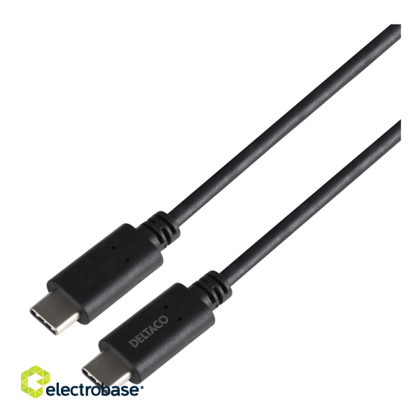 USB-C to USB-C cable DELTACO 5 Gbit/s, 5A, 2m, black / USBC-1503-LSZH image 1