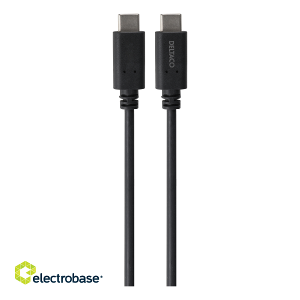 USB-C to USB-C cable DELTACO 5 Gbit/s, 5A, 2m, black / USBC-1503-LSZH image 2