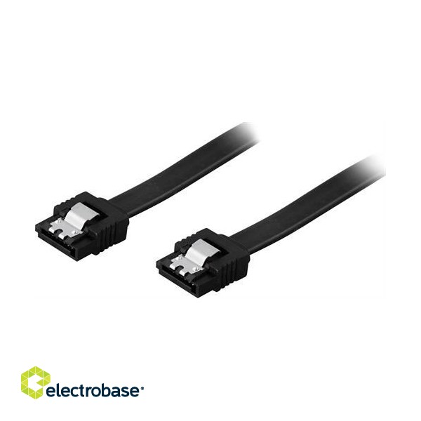 Cable DELTACO SATA 6Gb/s, 1m, black / SATA-1003 фото 1