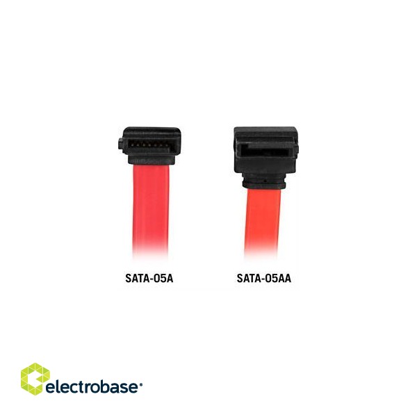 Cable DELTACO, SATA/SAS, angled, 0.5m / SATA-05A image 2