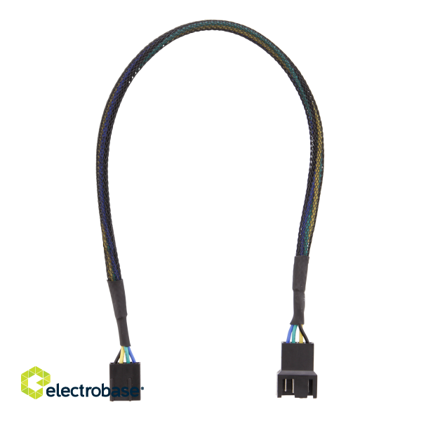 Extension cable DELTACO for 4-pin PWM fans 0.3m, black / SSI-64 image 3