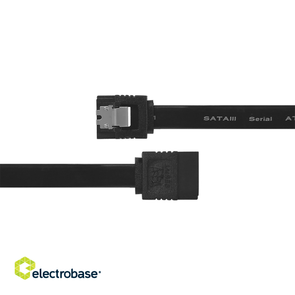 SATA cable DELTACO SATA 3.0, 0.3m, black / SATA-1000-K / R00200001 фото 2