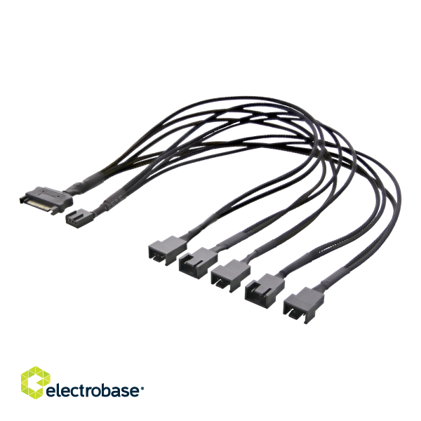 Splitter DELTACO for PWM fans, 4-pin to 5x4-pin female, SATA / SSI-69 image 2