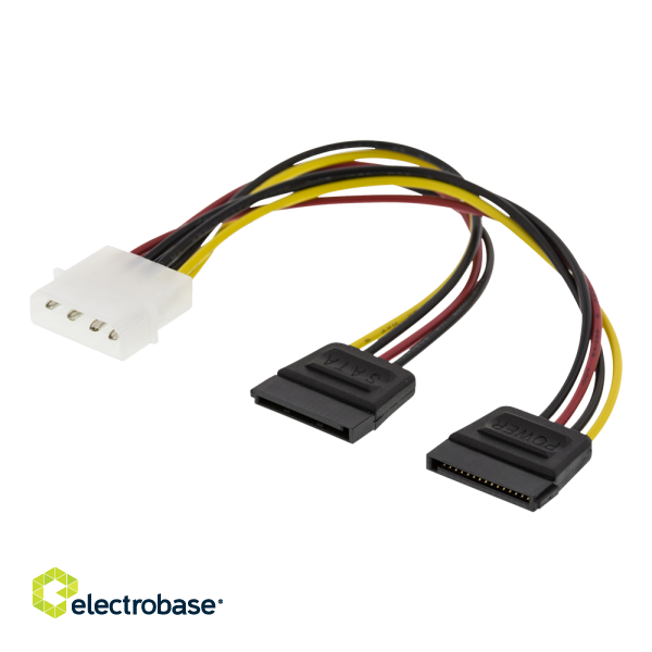 Y-power cable DELTACO for two SATA SSD  Hard Drives / 00200003 image 1