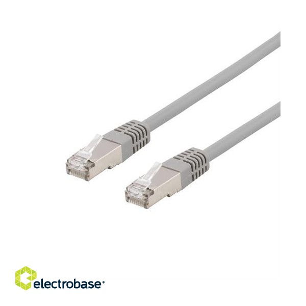 DELTACO S / FTP Cat6 patch cable with foil shield and sock, 0.5m, 250MHz, Delta-certified, LSZH, gray SFTP-60H