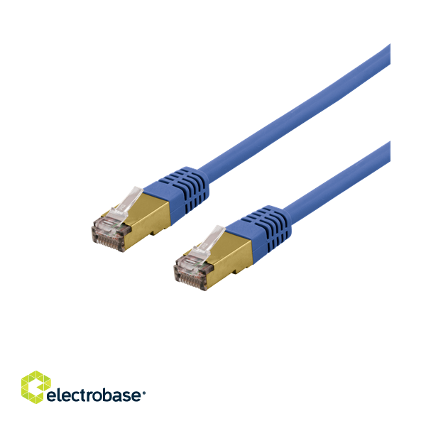 DELTACO S / FTP Cat6a patch cable, 2m, 500MHz, Delta-certified, LSZH, blue SFTP-62BAH