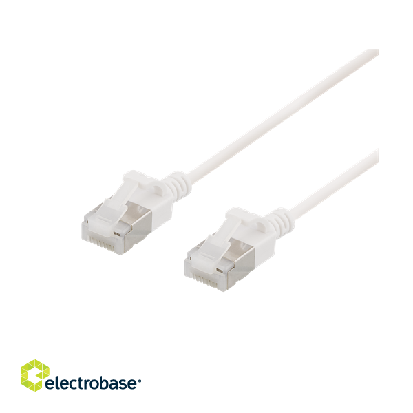 Cable DELTACO Cat6a, 3.8mm, 3m, 500MHz, white / UFTP-1058