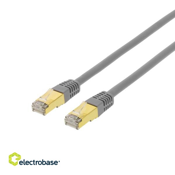 Patch cable DELTACO S / FTP Cat7, 10m, 600MHz, Delta certified, LSZH, RJ45 connectors, gray / STP-710 image 1