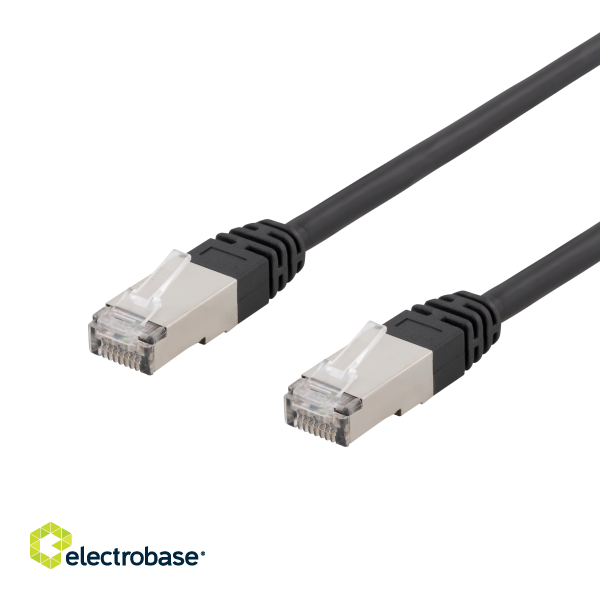 Соединительный кабель DELTACO S / FTP Cat6, 2 м, 250 МГц, устойчивый к ультрафиолетовому излучению, черный фото 1