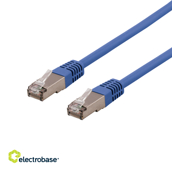 Patch cable DELTACO S/FTP Cat6, 0,5m, 250MHz, Delta-certified, LSZH, blue / SFTP-60BH image 1