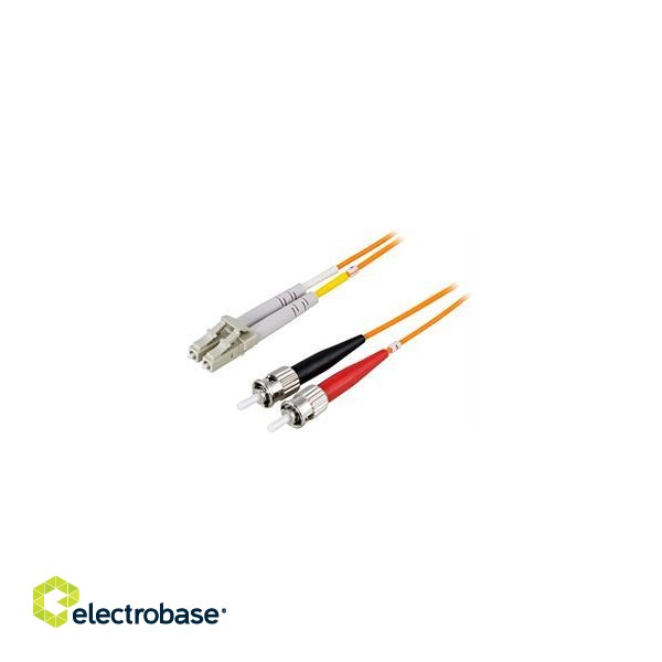  Fiber cable OM1, LC - ST, duplex, UPC, 62,5/125, 4m DELTACO orange / LCST-4M  image 2