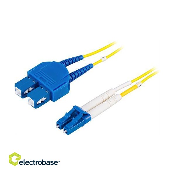 DELTACO fiber cable, LC - SC, 9/125, OS2, duplex, single mode, 2m / LCSC-2S image 1