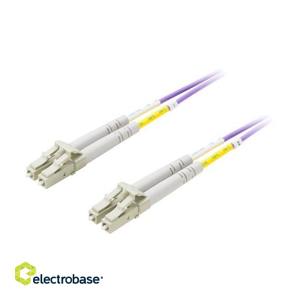 DELTACO fiber cabling, LC - LC, 50/125, OM4, duplex, multimode, 5m LCLC-705