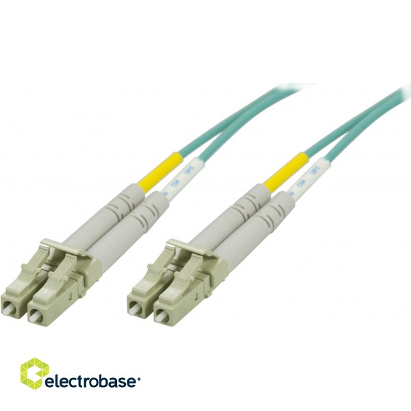 Fiber cable DELTACO LC - LC , 50/125, OM3, duplex, multimode, 1.5m / LCLC-61-5