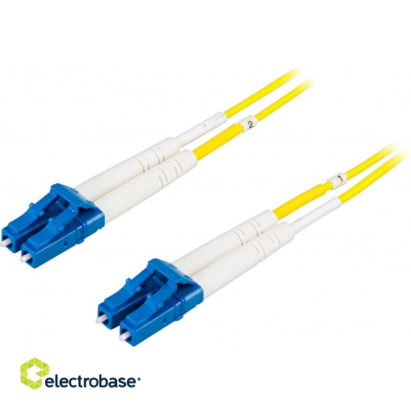 Fiber cable DELTACO LC - LC, 9/125, OS2, duplex, singlemode, 3m / LCLC-3S image 1