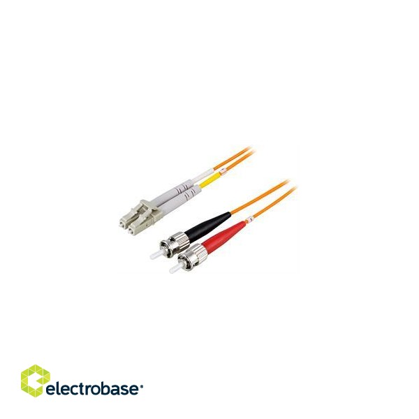 Fiber cable OM1  LC - ST, duplex, UPC, 62,5/125, 3m DELTACO  orange / LCST-3M