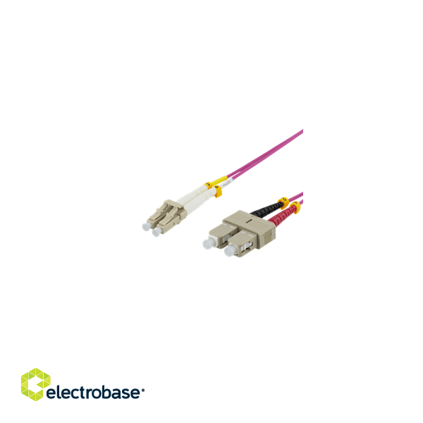 OM4 fiber cable LC - SC, duplex, multimode, 50/125, 7m DELTACO / LCSC-707