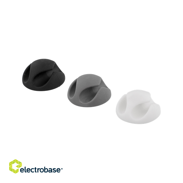 Cable holder DELTACO 6-pack, black/white/gray / CM509 