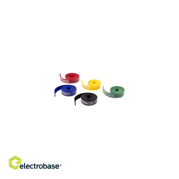 Cable sorting kit, Velcro strap in different colors, 5-pack DELTACO / CM01  image 3