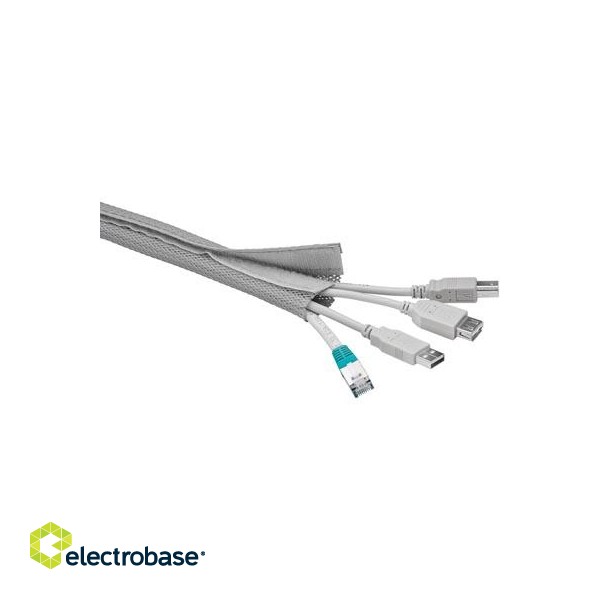 Cable wrap DELTACO nylon, 1.8m, grey / LDR07