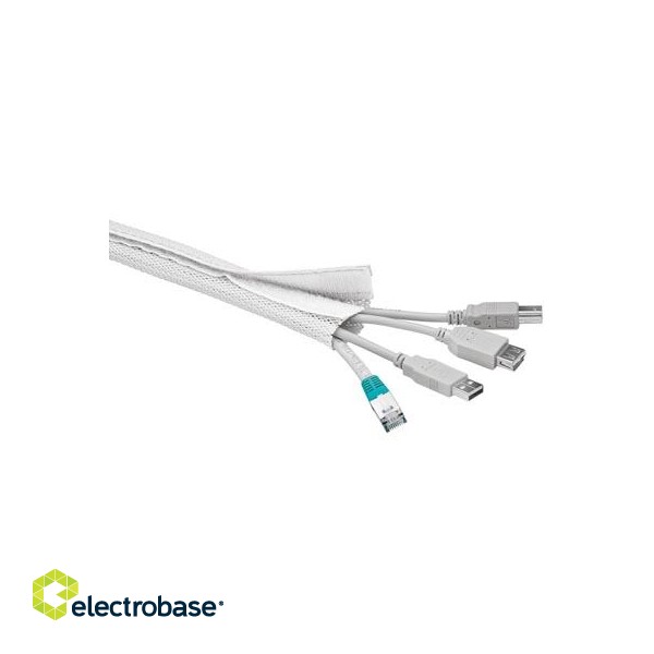 Cable wrap DELTACO nylon, 1.8m, white / LDR09