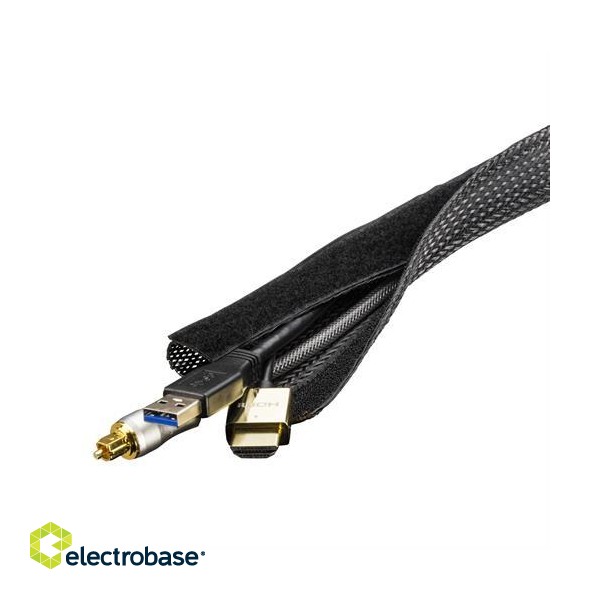 Cable wrap DELTACO nylon, 3.0m, black / LDR16 image 1