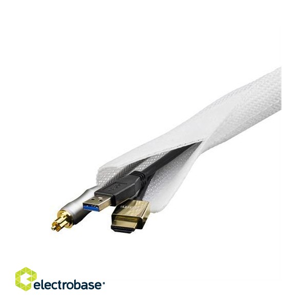 Cable wrap DELTACO nylon, 3.0m, white / LDR17 image 1