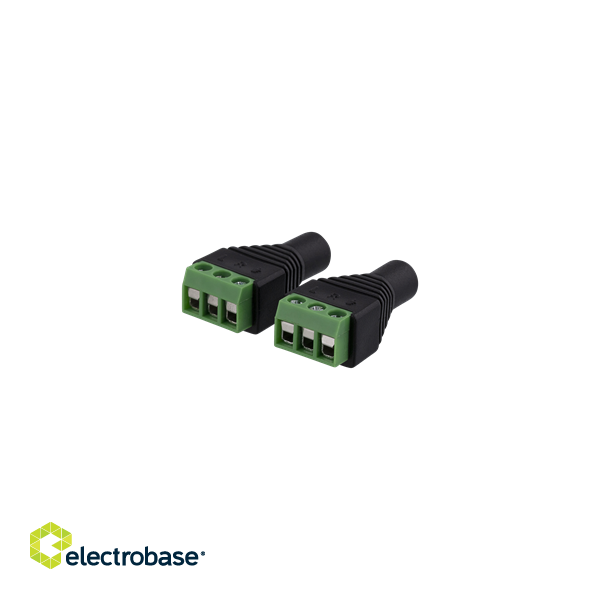 3-pin Terminal block to 3,5mm, 2-Pack, Screw fix, 3,5mm female DELTACO black / TBL-1008 image 3