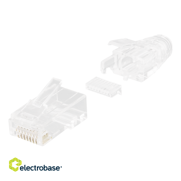 RJ45 connector for slim patch cable DELTACO Cat6a, 28AWG, unshielded, insertion included, 20-pack / MD-24 фото 2