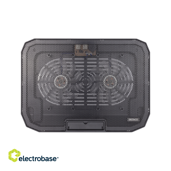 Laptop cooler DELTACO up to 15.6", 2x120mm, LED lights, black / LTC-100 image 3