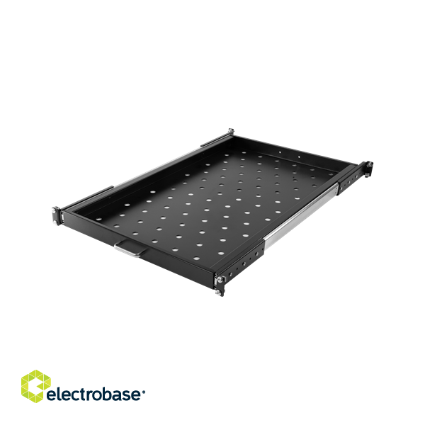 TOTEN System G extendable shelf for 19 "cabinets, for 1000/1200 deep cabinets, 20kg, black SG.0574.1901 / 19-UH60G image 2