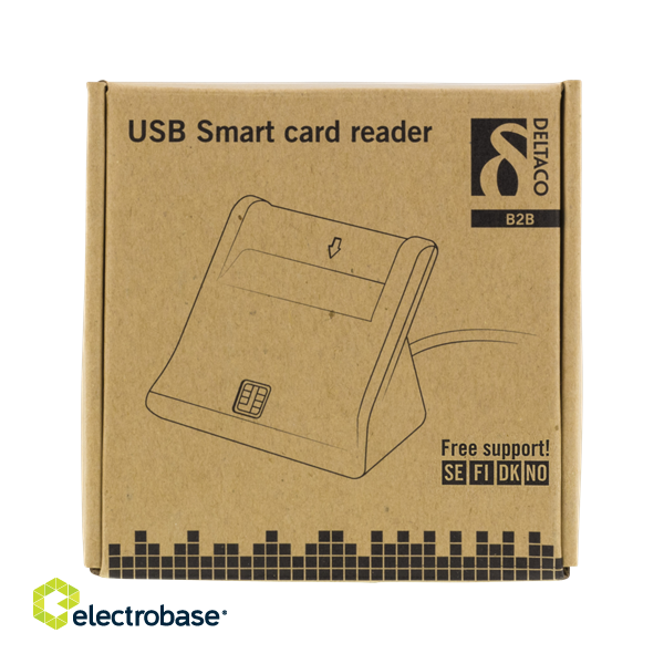 DELTACO UCR-156 Smart card reader, USB, black / UCR-156 image 2
