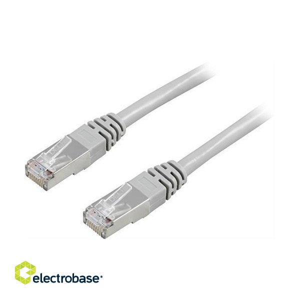 Cable patch DELTACO F / UTP,  Cat5, 20m, 100MHz, gray / 20-STP