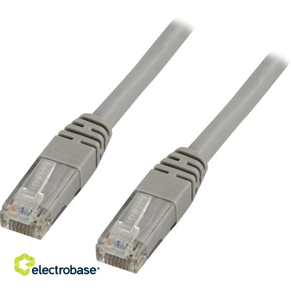 DELTACO U / UTP Cat5e patch kabelis 1m, 100MHz, Delta-certified, pilkas / 1-TP