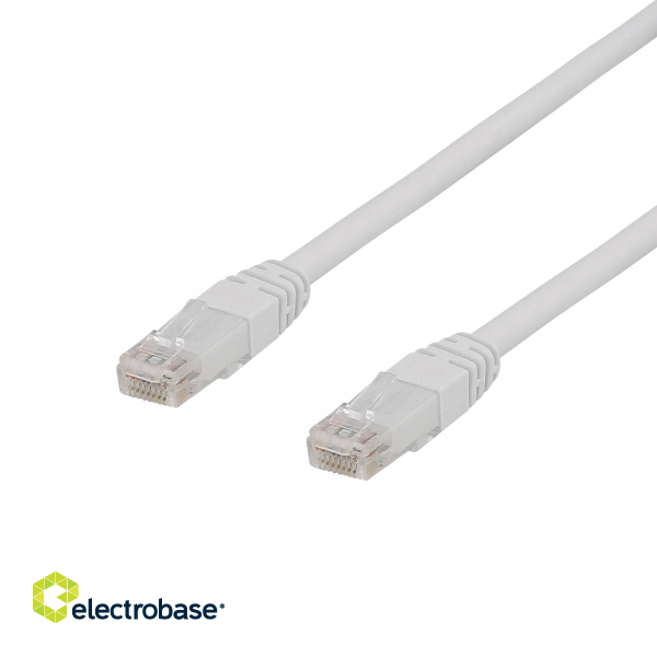 Cable DELTACO U / UTP Cat6a patch, 1m, 500MHz, LSZH, white / TP-61VAU image 1