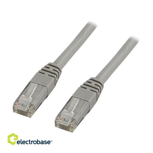 Cable DELTACO U/UTP Cat6, 0.5m, 250MHz, gray / TP-60 image 2