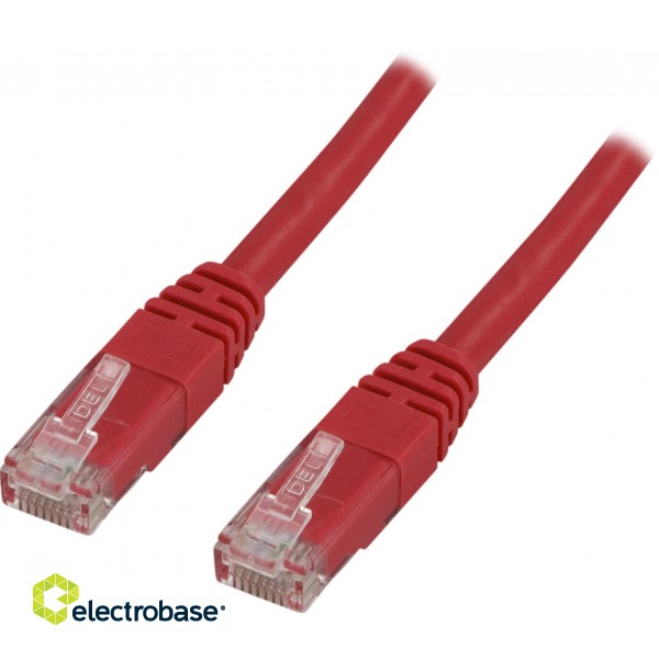Cat6 patch cable DELTACO U/UTP Cat6, 1.5m, 250MHz, Delta certified, LSZH, red / TP-611R image 1